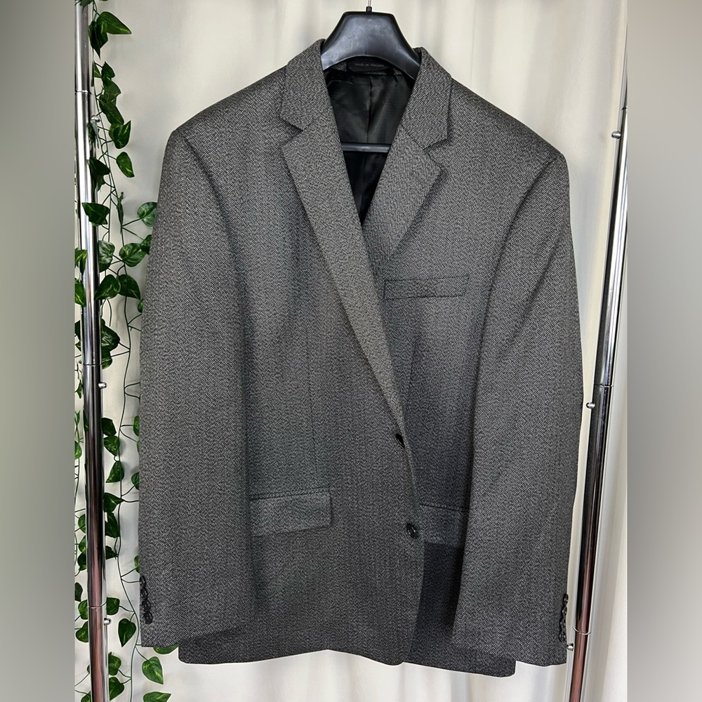 Andrew Fezza Mens Herringbone 2 Button Sport Coat Jacket Size 48R